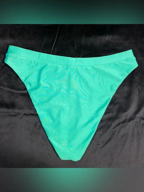 Green High Waisted Bikini Bottoms - Picture 5 of 6